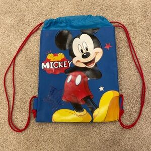 Disney Blue and Red Mickey Mouse Drawstring Bag